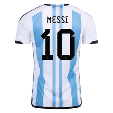 Load image into Gallery viewer, Lionel Messi Argentina Winners 3-Star Home Jersey
