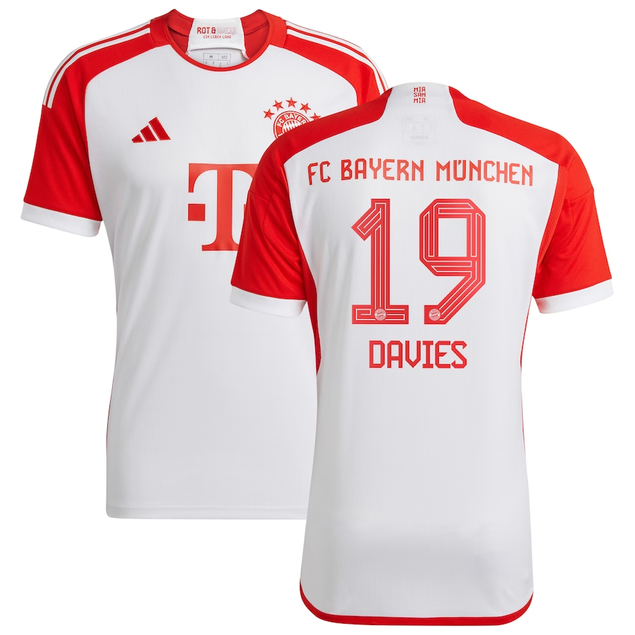 Alphonso Davies Bayern Munich Youth Home Jersey 2023/24