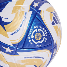 Load image into Gallery viewer, FIFA Club World Cup match ball with blue, white, and gold colors on a white background