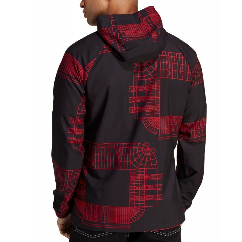 adidas Manchester United Climawarmウェア adidas Manchester United Windbreaker Jacket - Black & Red