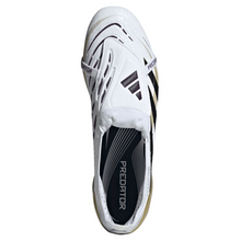 Load image into Gallery viewer, White sports shoe with black accents on a white background