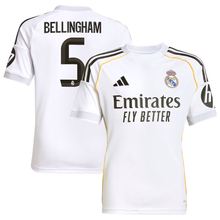 Load image into Gallery viewer, adidas Real Madrid Youth Home Jersey 2025/26 Bellingham 5