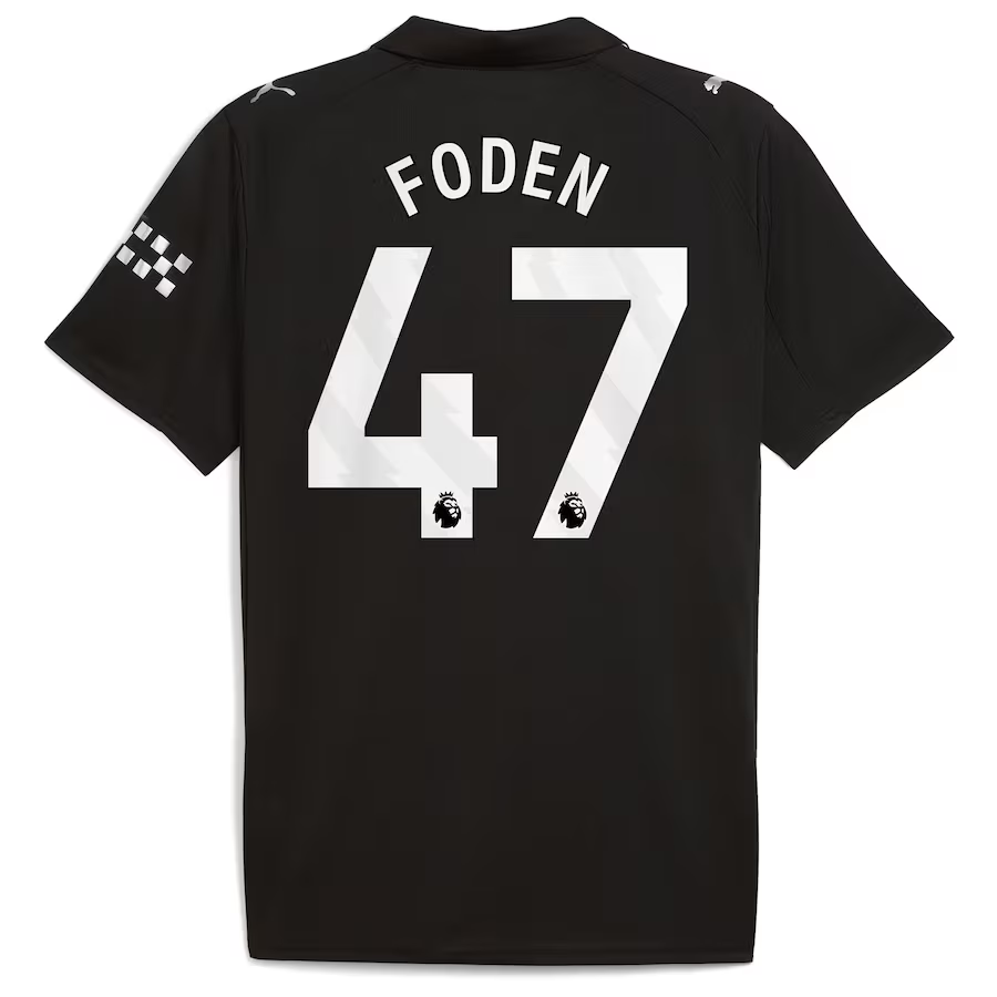 Phil Foden Manchester City Away Jersey 2025/26 Black – Eurosport