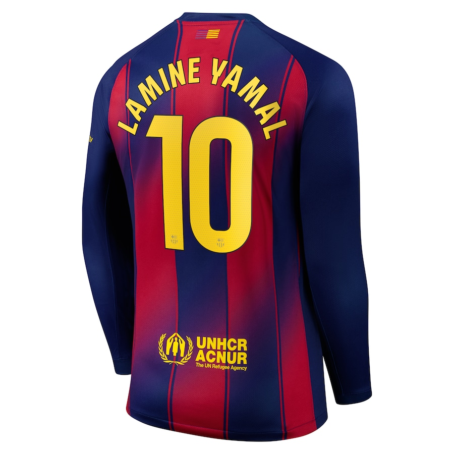 Lamine Yamal Nike Barcelona Home Long Sleeve Jersey 2025/26