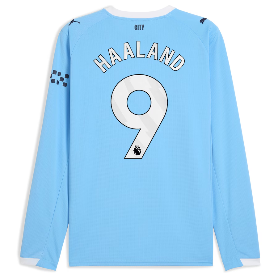 Erling Haaland Manchester City Home Long Sleeve Jersey 2025/26
