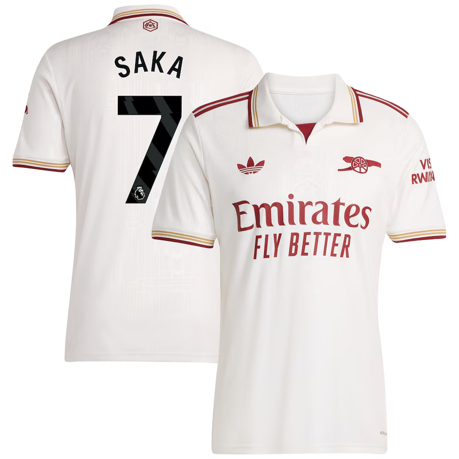 アーセナル SAKA 7 ホワイトシャツ Bukayo Saka adidas Arsenal Third Jersey 2025/26 – Eurosport Soccer