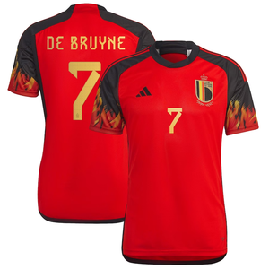 Belgium Home Jersey World Cup 2022 De Bruyne 7