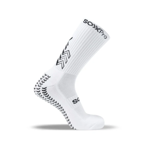 SoxPro Grip Crew Socks - White