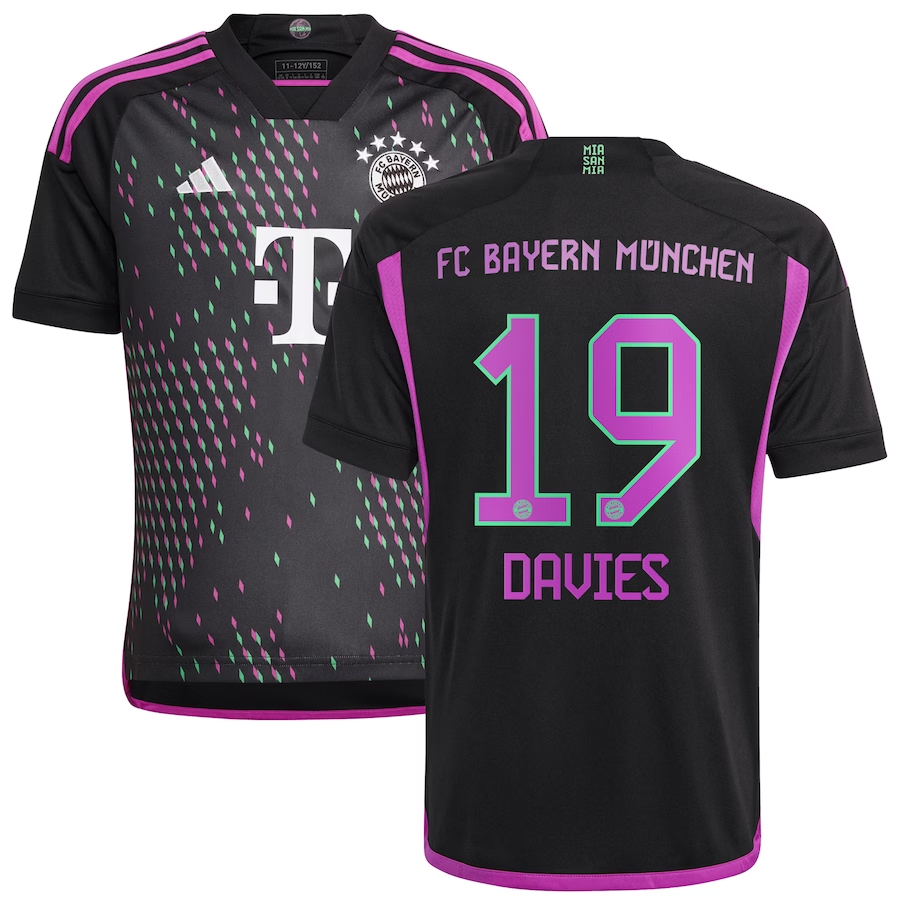 Alphonso Davies Bayern Munich Youth Away Jersey 2023/24