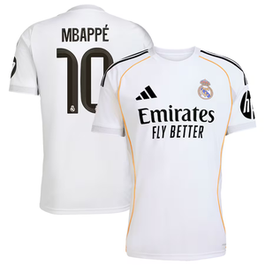 adidas Real Madrid Home Jersey 2025/26 Mbappe 10