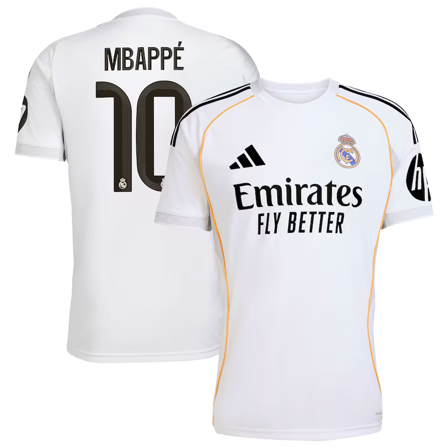 adidas Real Madrid Home Jersey 2025/26 Mbappe 10
