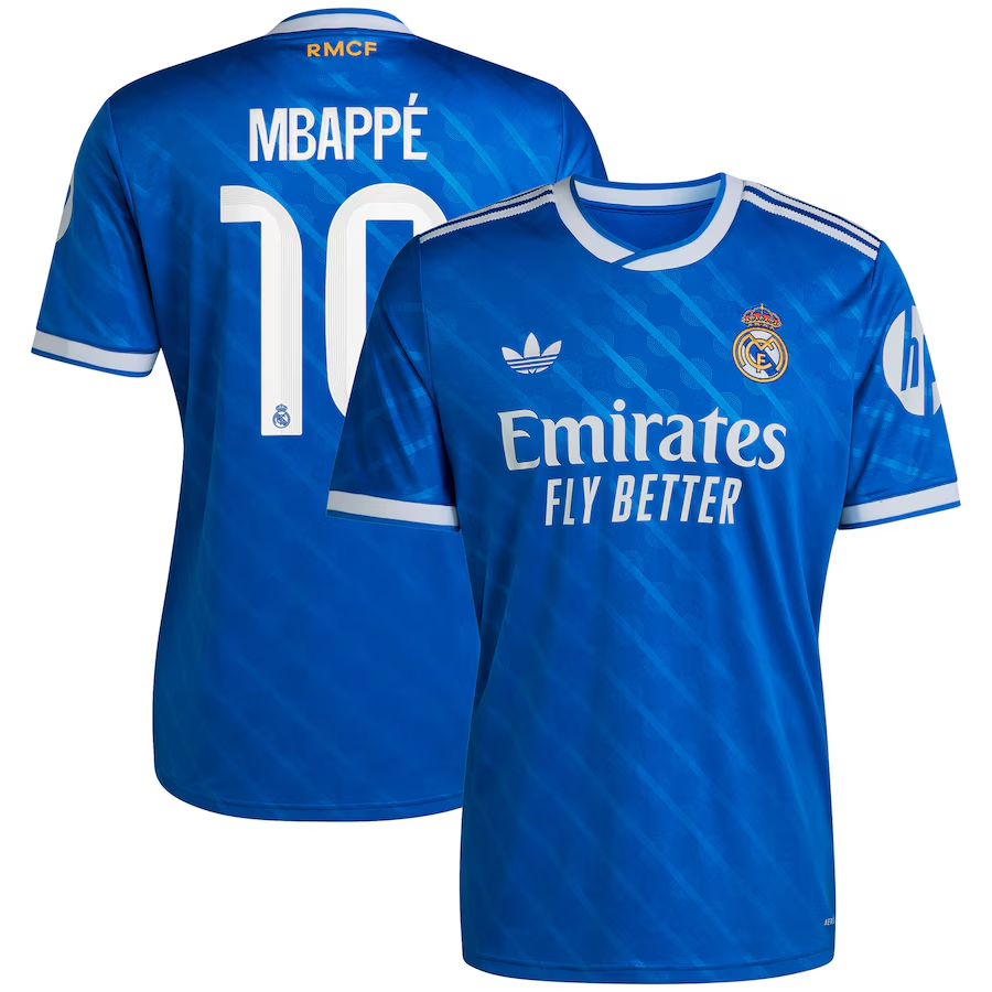 Kylian Mbappe adidas Real Madrid Third Jersey 2025/26 - Blue