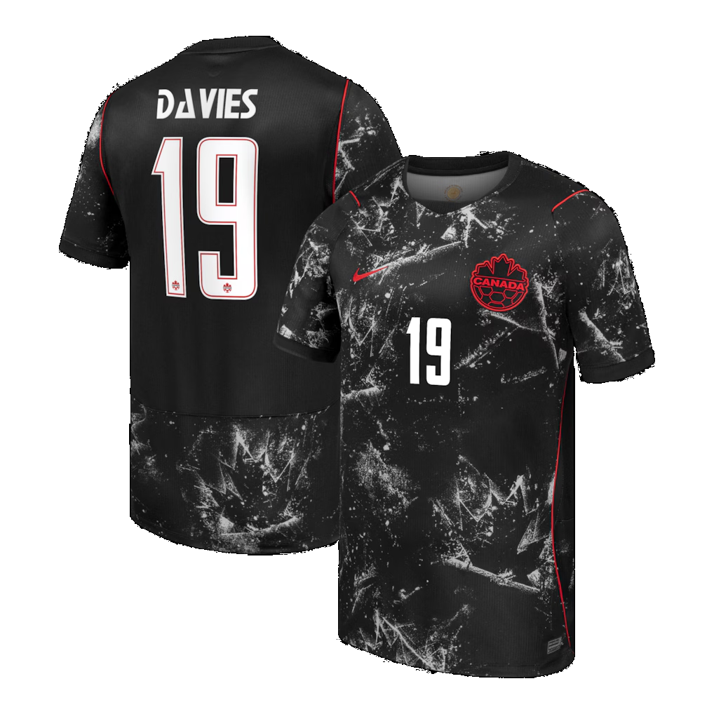 Alphonso Davies Canada Soccer Black Jersey World Cup 2026