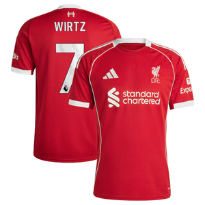 Florian Wirtz adidas Liverpool Home Jersey 2025/26 Red – Eurosport Florian Wirtz adidas Liverpool Home Jersey 2025/26 Red – Eurosport