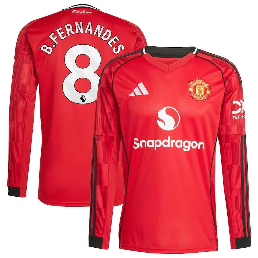 adidas Manchester United Home Long Sleeve Jersey 2025/26 B.Fernandes 8