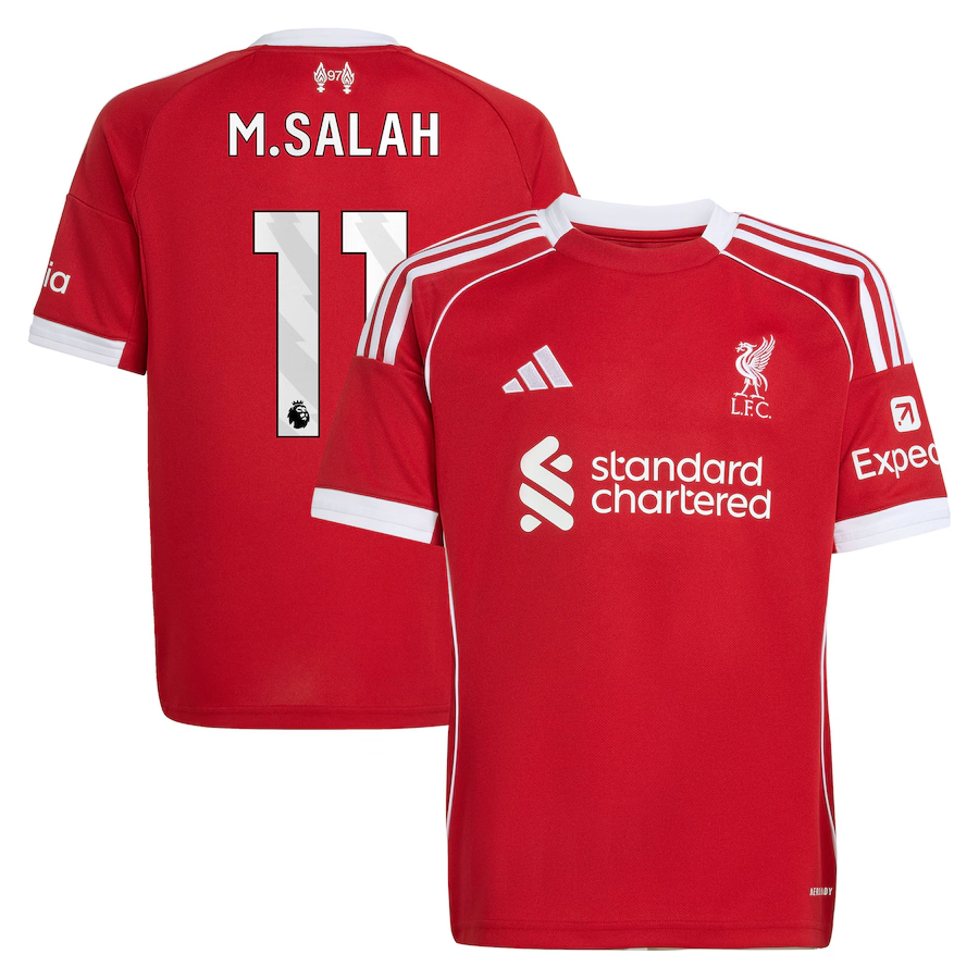 adidas Liverpool Youth Home Jersey 2025/26 M. Salah 11