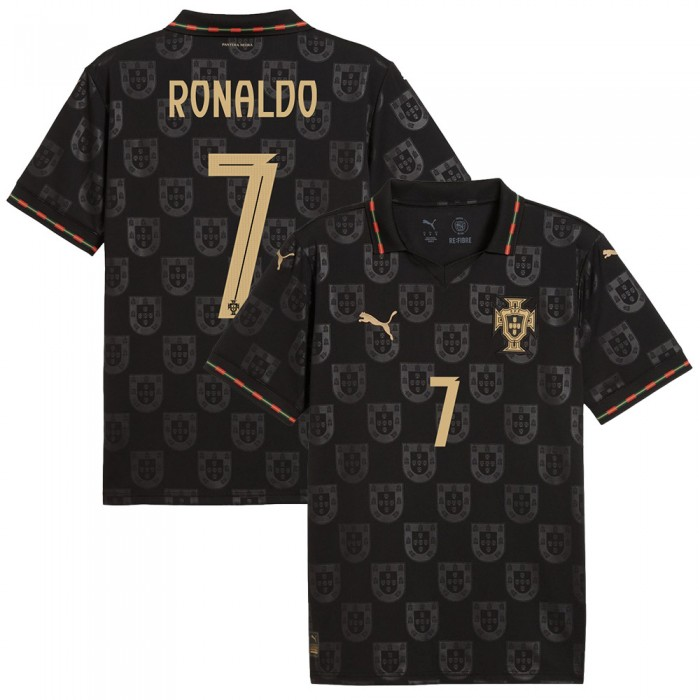 ウェア PUMA Portugal Ronaldo 7 Jersey Black Cristiano Ronaldo Puma Portugal Special Edition Black Jersey