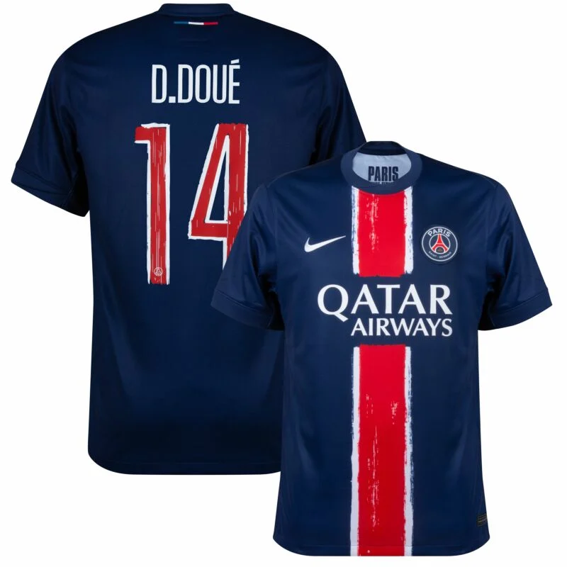 Nike Paris Saint-Germain PSG Home Jersey 2024/25 D.Doué 14 Nike Paris Saint-Germain PSG Home Jersey 2024/25 D.Doué 14
