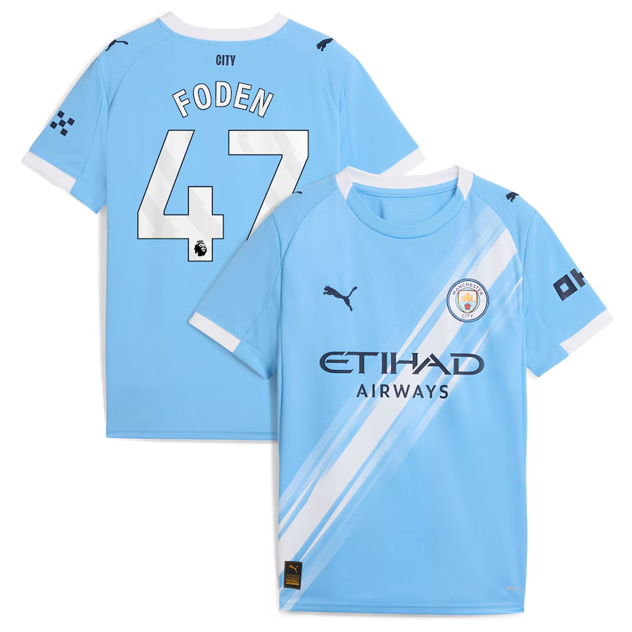 Puma Manchester City Youth Home Jersey 2025/26 Foden 47