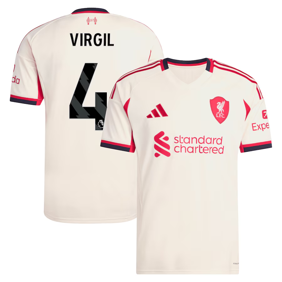  リヴァプール FC ユニフォーム VIRGIL 4 adidas Virgil van Dijk Liverpool 2025/26 Away Jersey – Eurosport