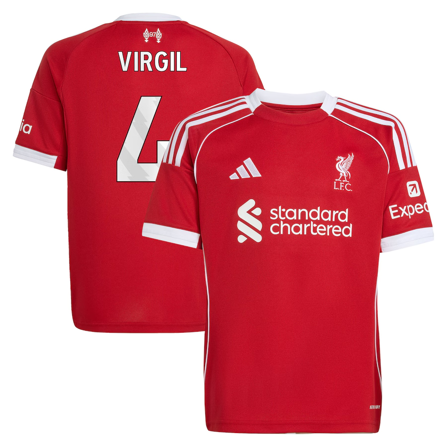 Liverpool FC VIRGIL 4 ユニフォーム　26/27 adidas Virgil van Dijk Liverpool Youth Home Jersey 2025/26