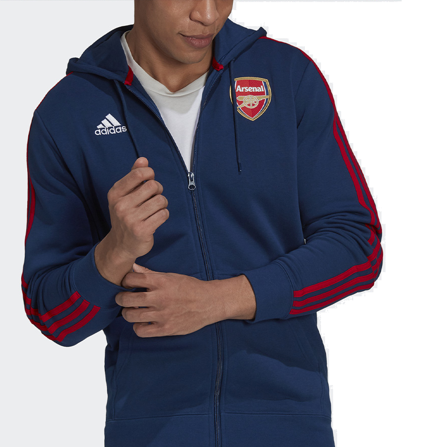 adidas Arsenal 3-Stripes Full-Zip Hoodie