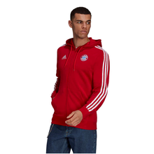 Load image into Gallery viewer, adidas FC Bayern 3-Stripes Full-Zip Hoodie
