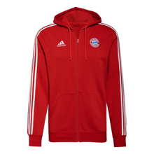 Load image into Gallery viewer, adidas FC Bayern 3-Stripes Full-Zip Hoodie
