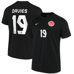 Nike Alphonso Davies Canada Black Jersey World Cup 2022