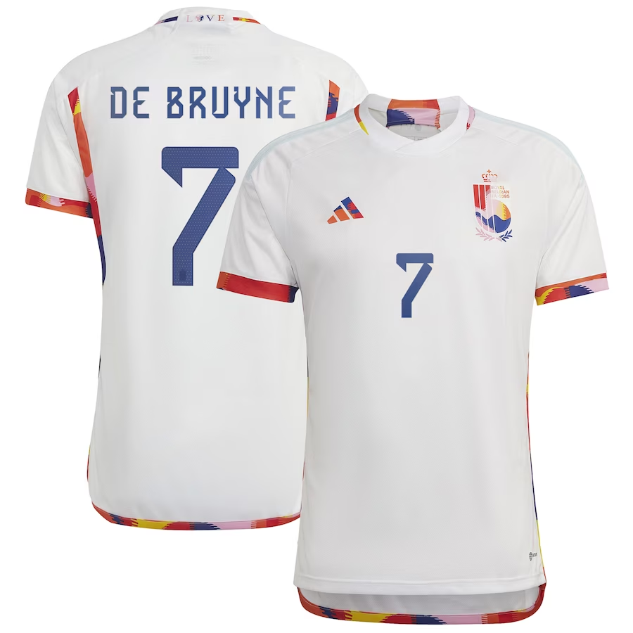 ADIDAS BELGIUM WORLD CUP 2022 Medium AWAY SHIRT DE BRUYNE #7