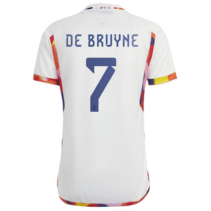 adidas Belgium Away Jersey De Bruyne 7 World Cup 2022