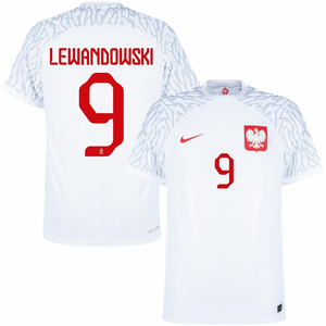 Nike Poland Home Jersey Lewandowski 9 World Cup 2022