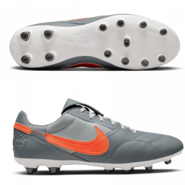 Nike Premier 3 FG Soccer Cleats Grey Orange Eurosport Soccer