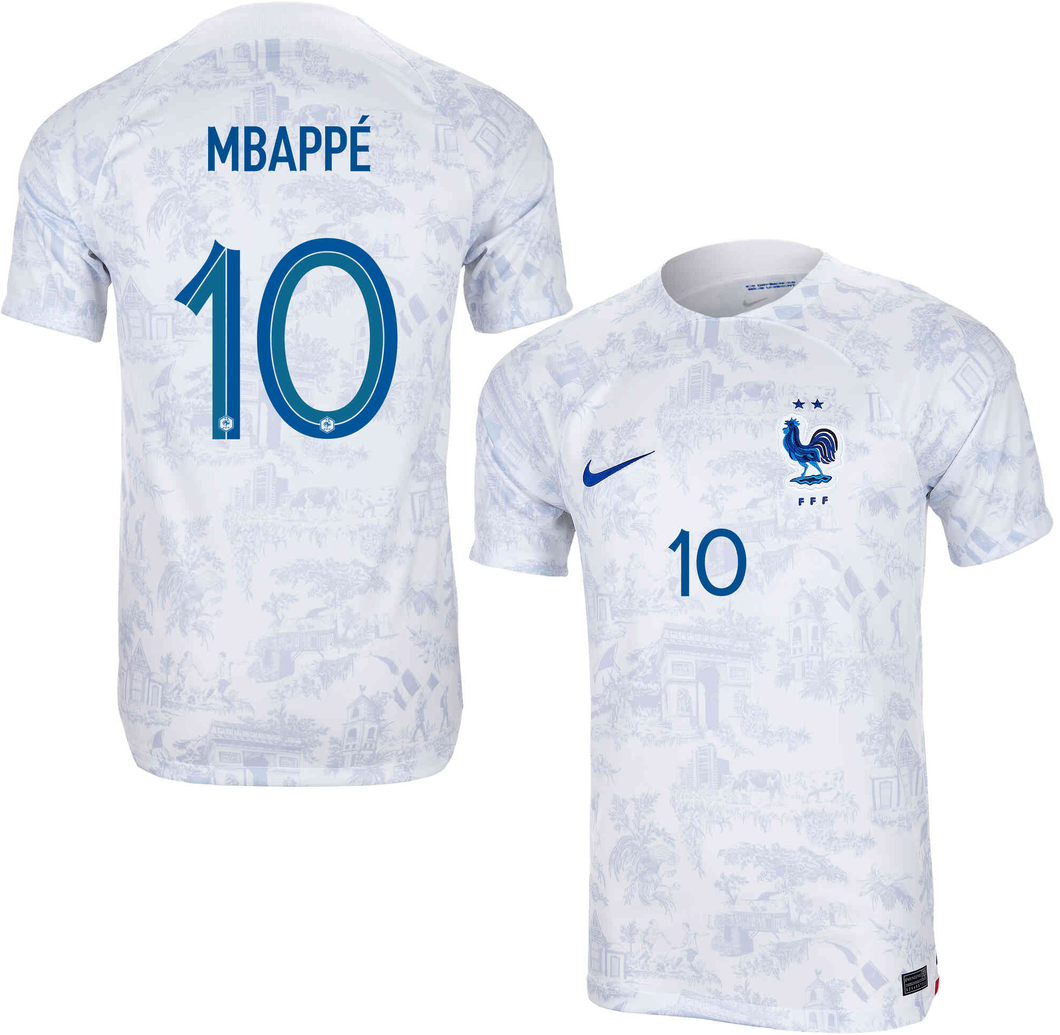 Nike France Away Jersey 2022 Mbappe 10