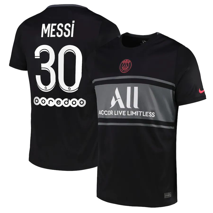 Paris Saint Germain PSG Third Jersey 2021 Messi 30 Eurosport Soccer Stores