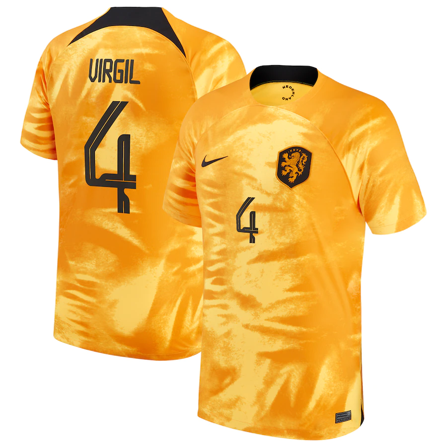 Virgil Van Dijk Netherlands Home Jersey World Cup 2022 Eurosport Soccer Stores